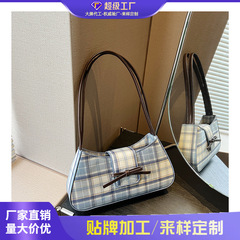 クロスボーダー洋気シングル肩脇下バッグレディース蝶結びファッション秋新作小方バッグ女性トレンド個性ヒョウ柄バッグ