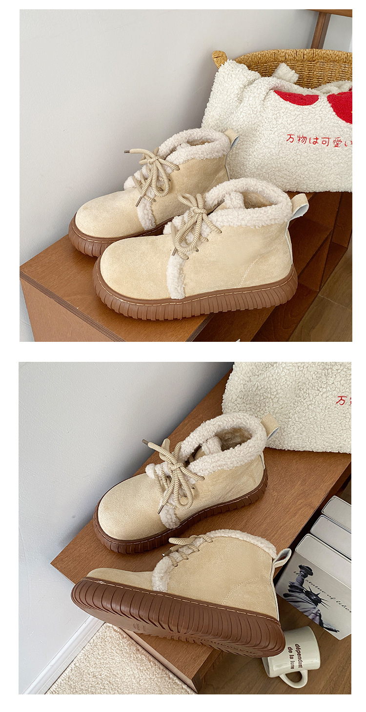 2023 m. žiemos nauji, stori apatiniai šilti odiniai kailiniai, integruoti sniego batai_voghion.com