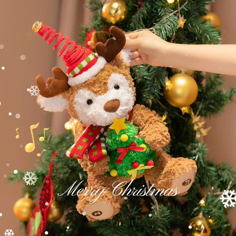 Pastel de cumpleaños de dibujos animados oso de peluche muñeca eléctrica canto oso muñeca niños juguete de peluche regalo de cumpleaños