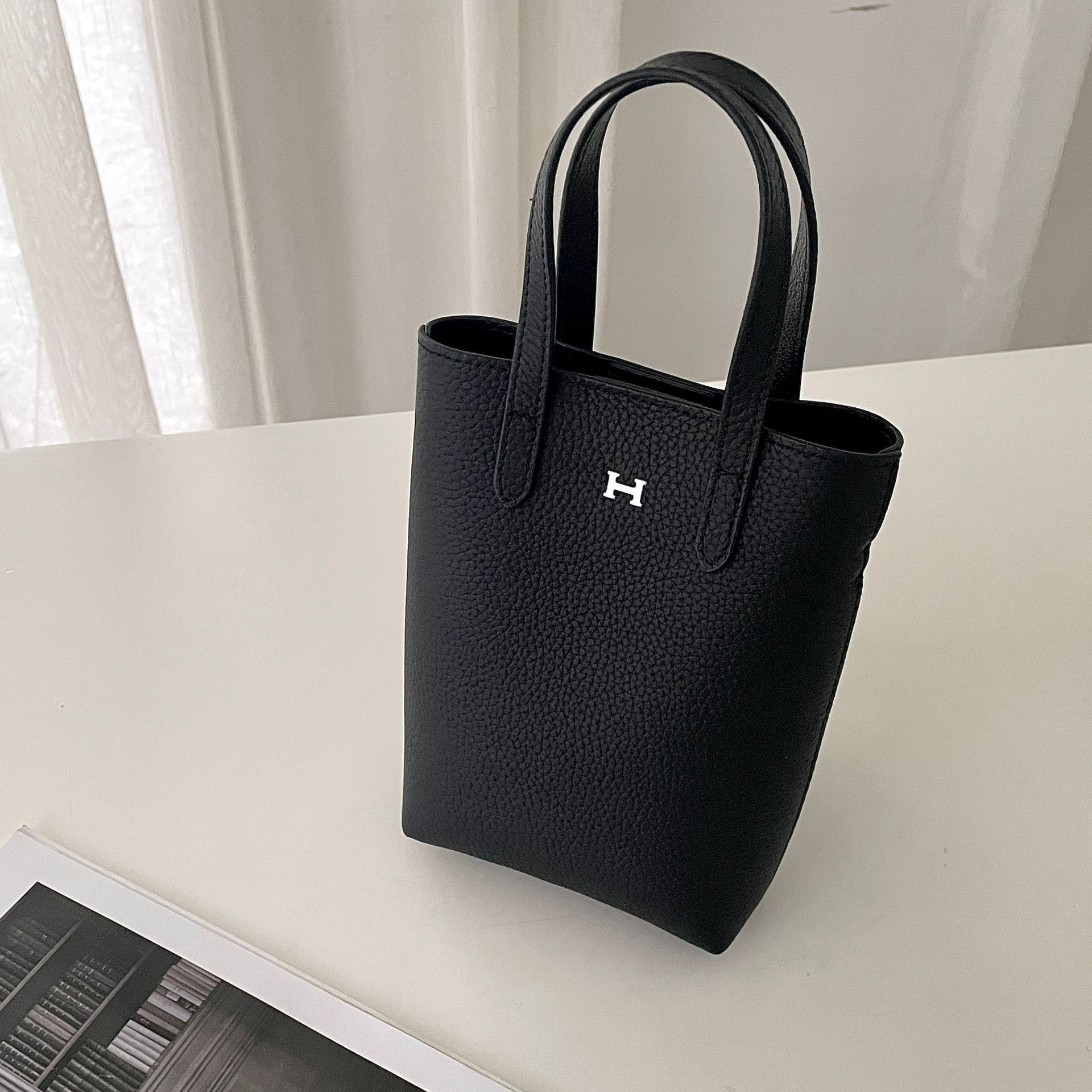 Bolso del teléfono móvil del zurriago de la capa superior mini bolso del cubo bolso portátil multifuncional del mensajero del hombro para las mujeres