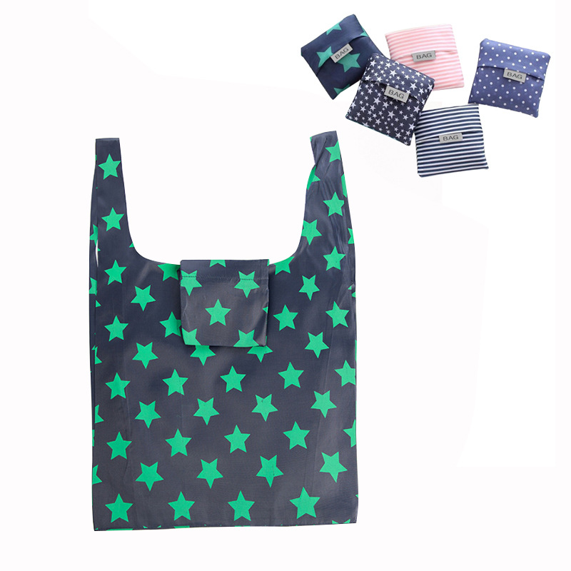 折叠购物袋可印刷牛津布防水家庭大容量手提收纳袋可折叠便携