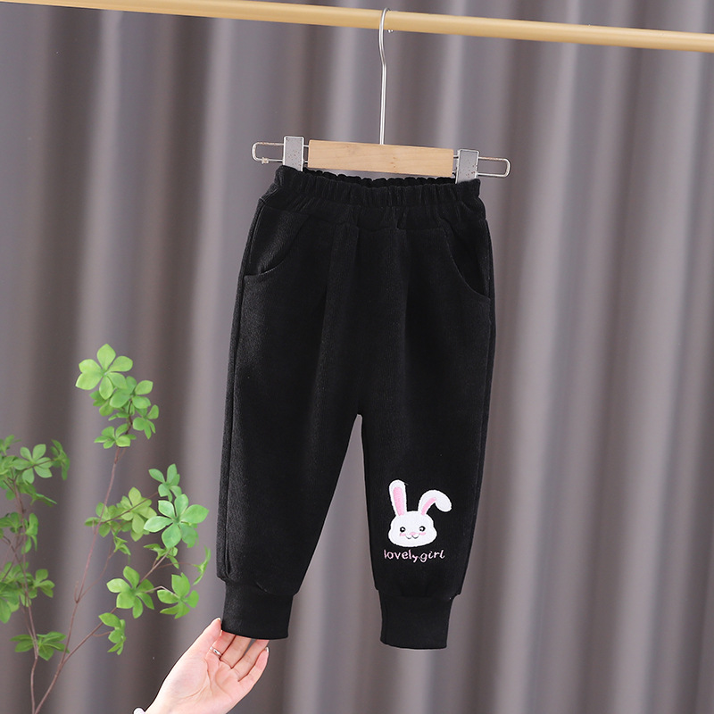 검은 토끼 머리 바지 싱글 피스