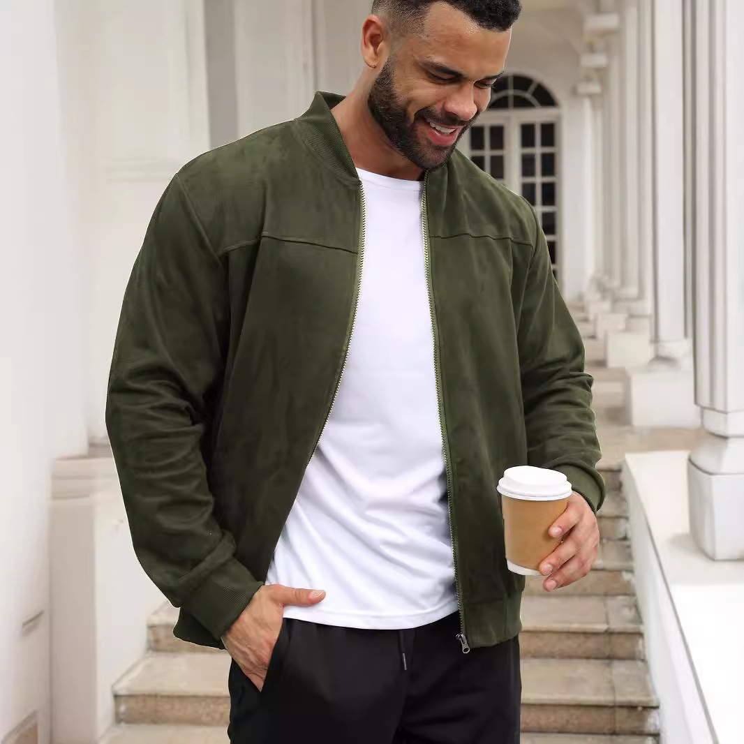Europa und die Vereinigten Staaten neue Männer Mode lässig Wildleder leichte Pullover Jacke Mantel_voghion.com