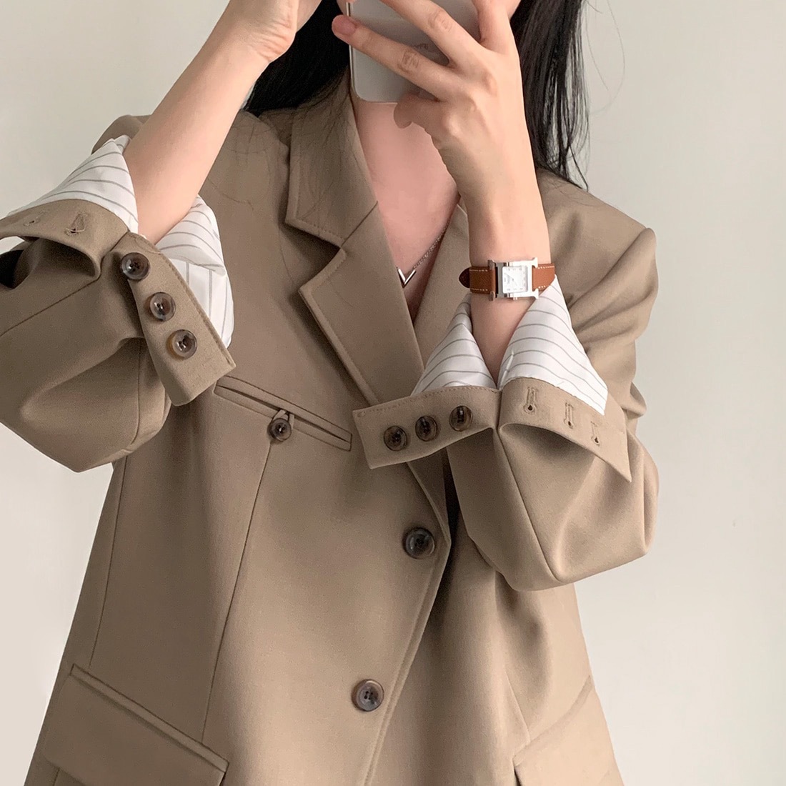 Damen Vintage Blazer Locker Geschnitten Für Frühling Und Alltag_voghion.com