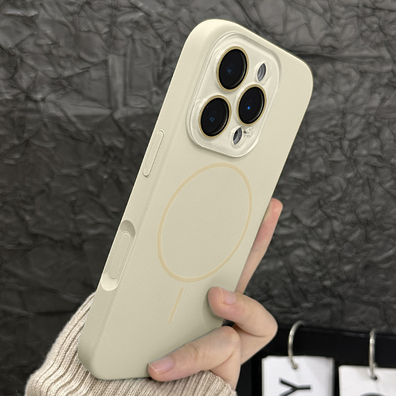 液体シリコン製マグネット式iPhone17用スマホケース、クリスタルレンズフィルム、Apple 15promax用細穴精密フィット|undefined