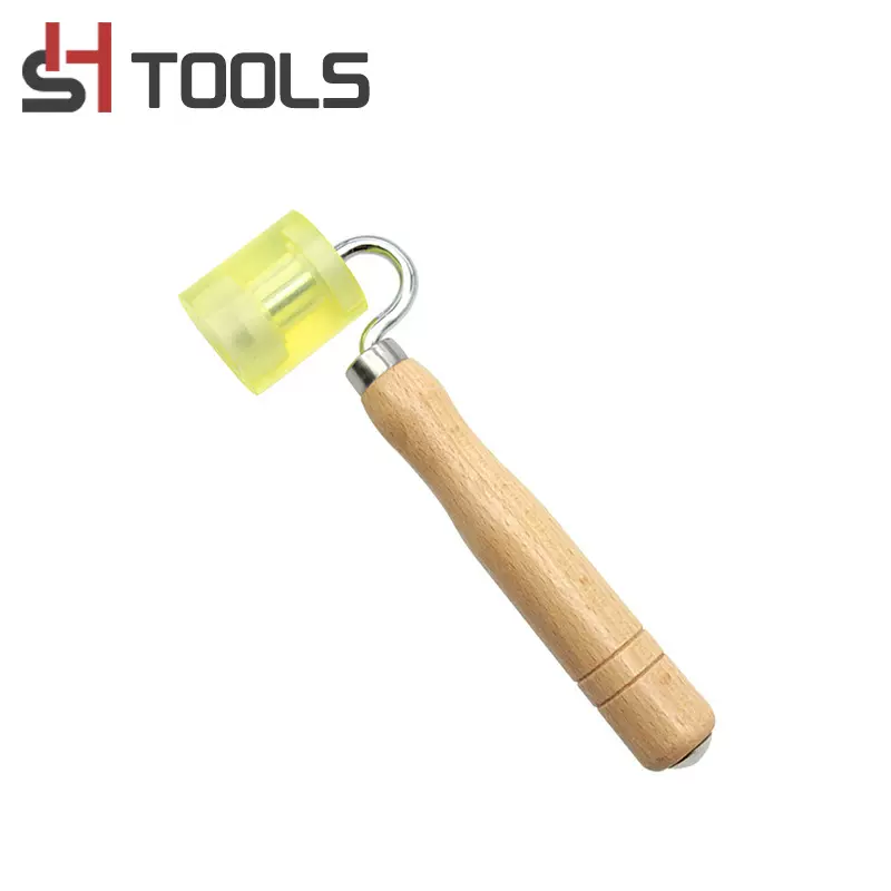 贴墙纸壁纸榉木柄PU平压轮墙纸壁纸施工工具接缝平压辊滚轮带轴承