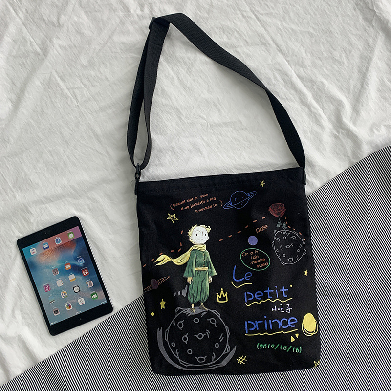 Crossbody bolsa de lona para las mujeres all-matching ins celebridad Internet de gran capacidad nuevos deportes engrosados estilo coreano estudiante tutorial portátil