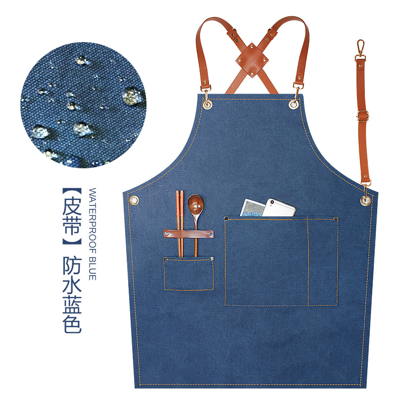 Impermeable (juego de 7 piezas) mitad de cuero semi-tejido Azul