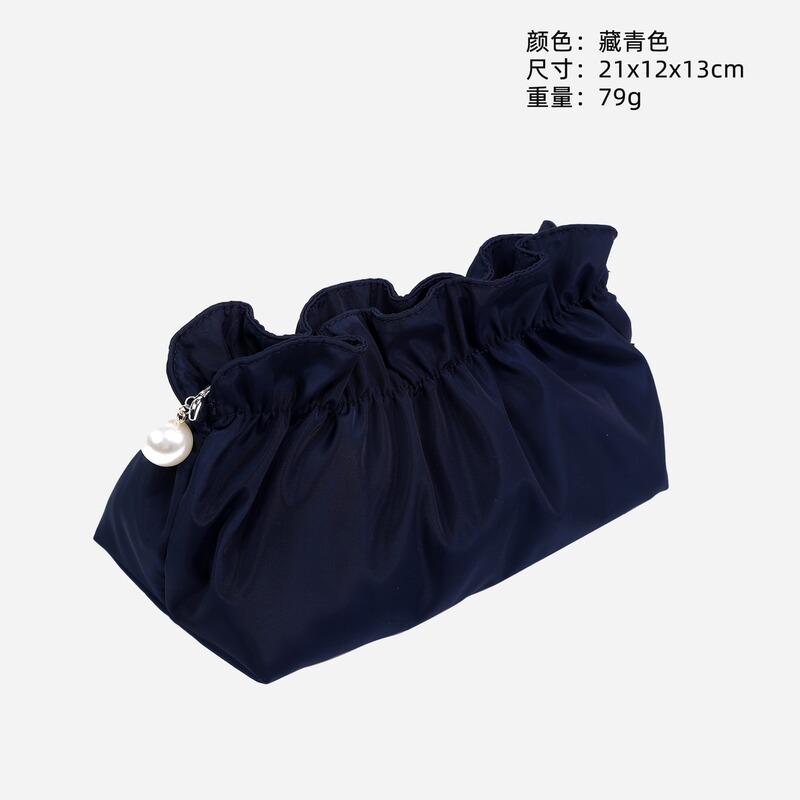 プリーツパール化粧品袋、大容量、高級感、高価値化粧品袋、女性用収納袋、トイレタリーバッグ、1個から|undefined