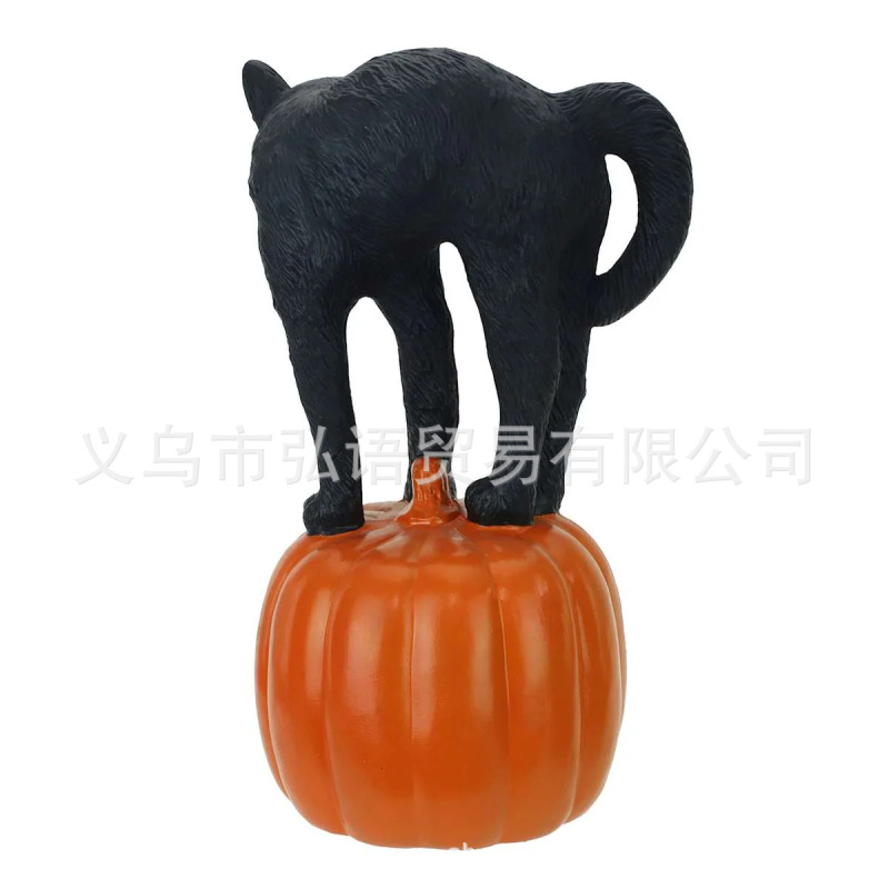 跨境创意万圣节装饰南瓜猫咪节日氛围场景派对桌面装饰摆件|undefined