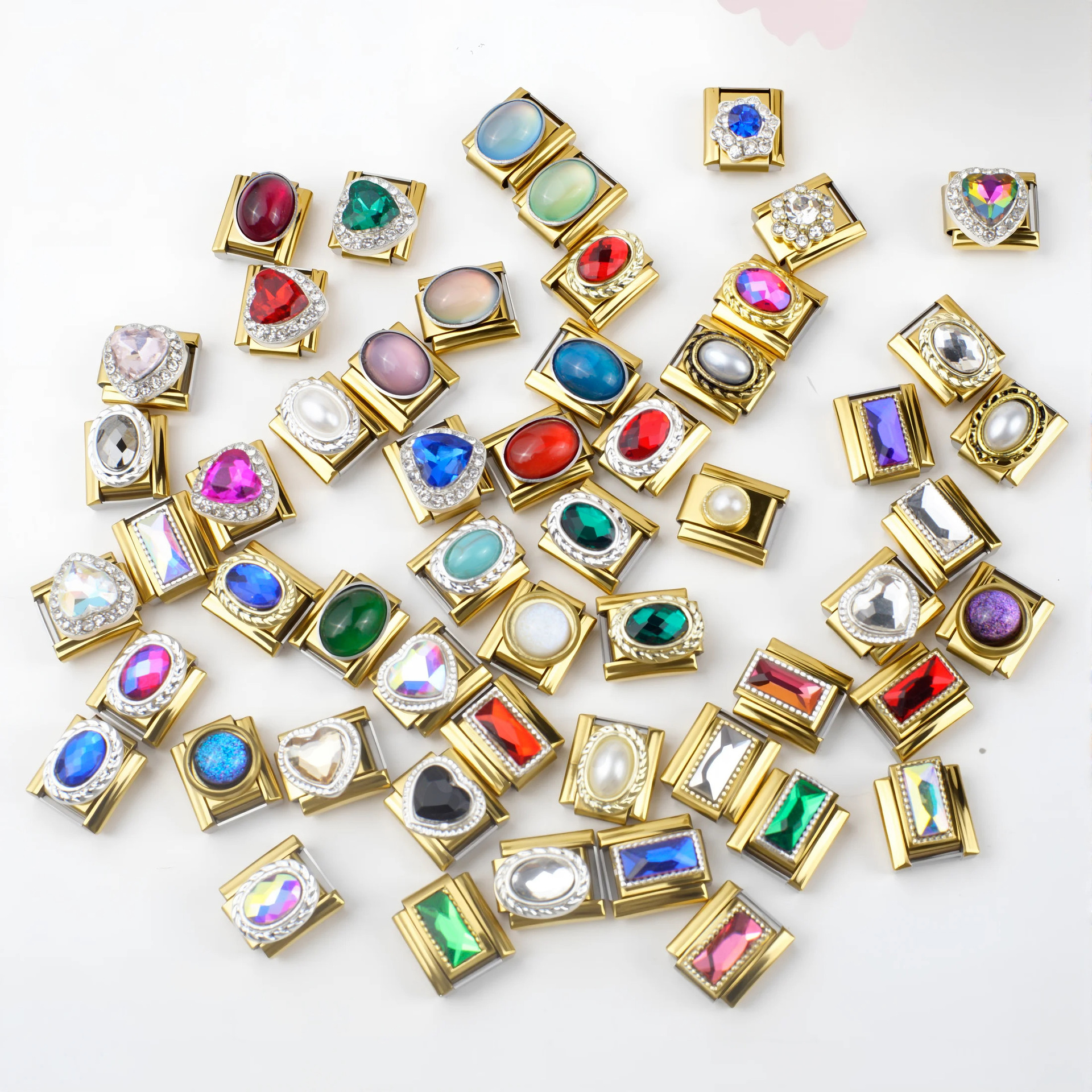 new italian style modular bracelet series golden gem series modeling personalized assembly chain