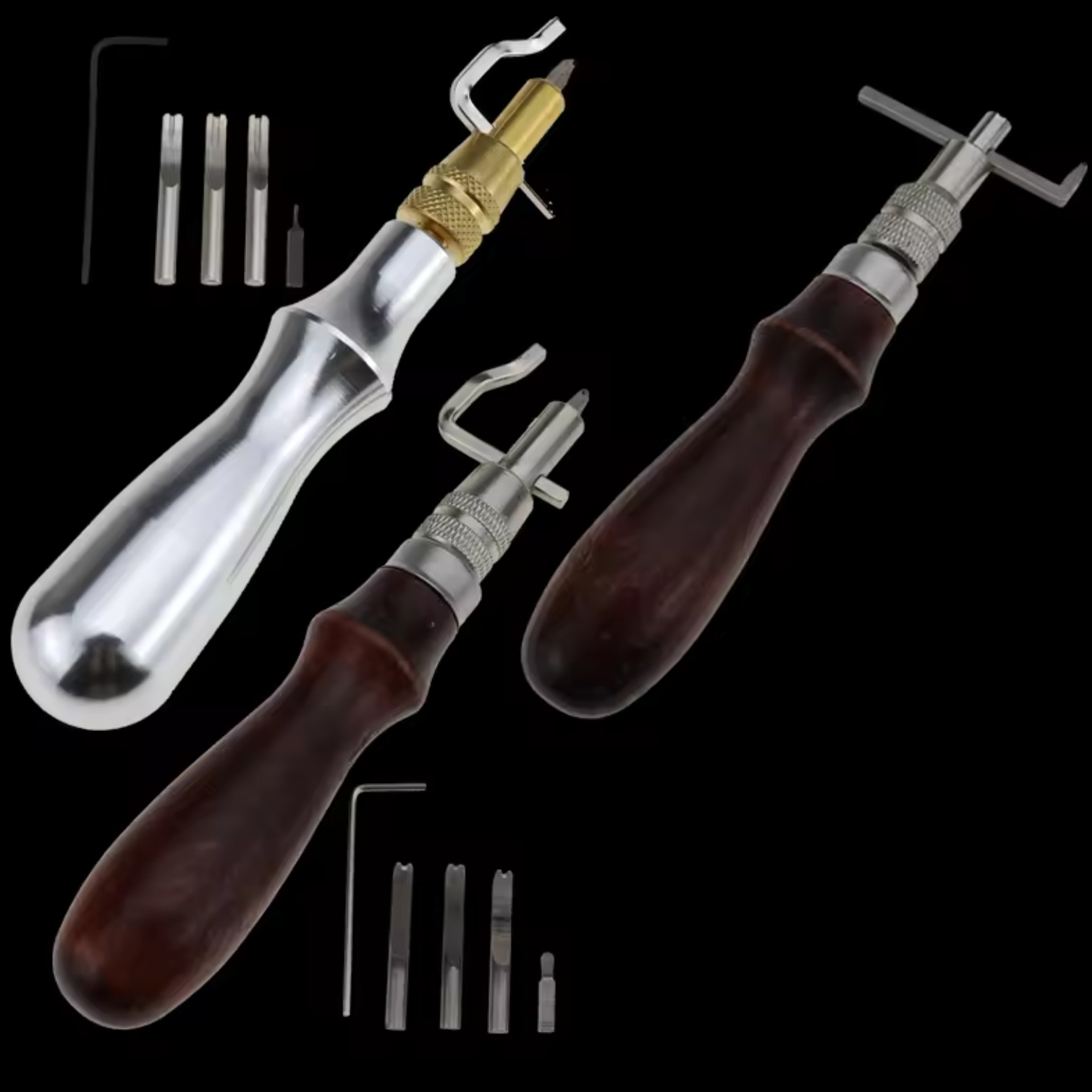 不锈钢皮革挖槽器 七合一多项功能 削边器 压边器边线器 手动工具