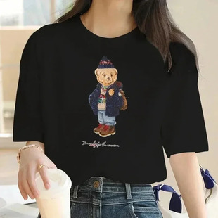 �W�a����Women's Bear Print Luxury Brand T-Shirt High Quality