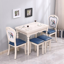 实木折叠餐桌家用小户型旋转伸缩现代简约多功能长方形钢化玻璃桌