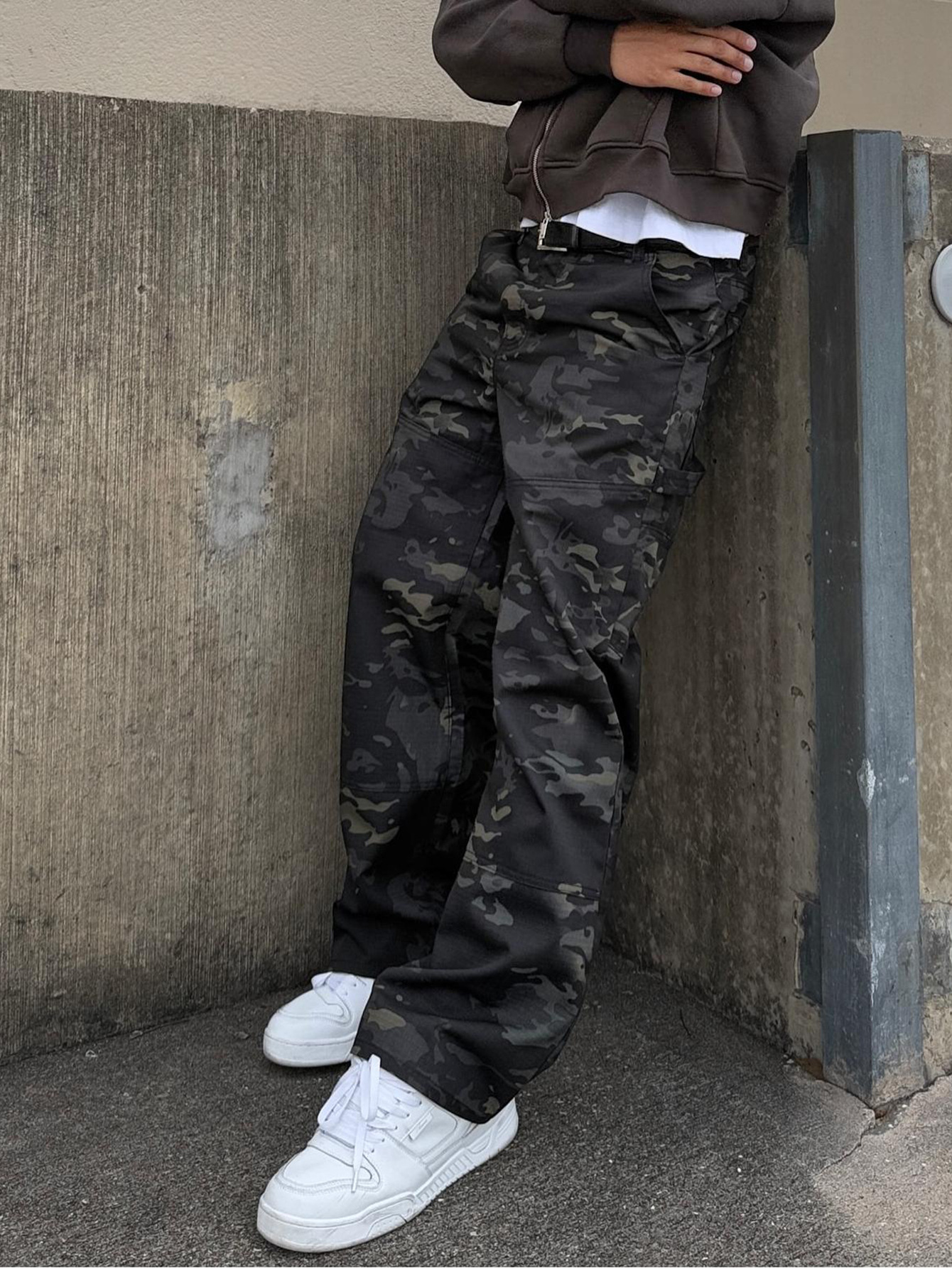 Herren Camouflage Cargohose Locker Geschnittene Arbeitshose_voghion.com