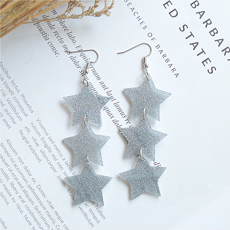 1 Pair Sweet Star Arylic Metal Women's Drop Earrings display picture 4