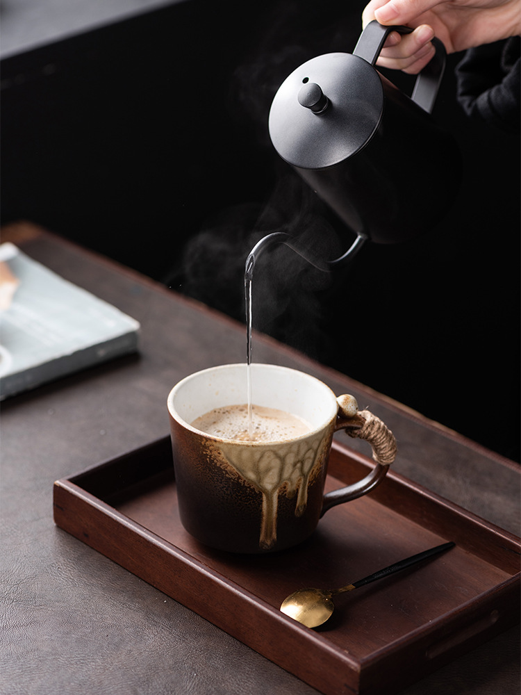 Wabi Sabi Ceramic Mug Vintage Rustic Handmade Coffee Cup_voghion.com