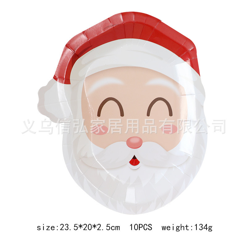 現物クリスマス装飾紙皿ティッシュ紙コップ異形皿クリスマステーブルクロス食器セット新年パーティー用品|undefined
