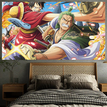 新款海贼王索隆背景布男生学生卧室床头装饰遮丑背景挂布挂毯