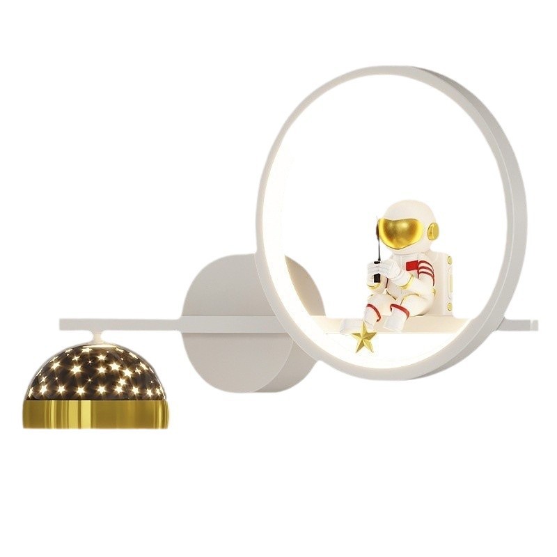 [Selección estricta] lámparas de pared para niños astronautas creativos nórdicos dibujos animados astronautas hombres y mujeres habitaciones estrellado cabezal de cama