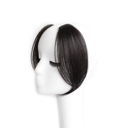 Frontal hair piece for wigs with sideburns, natural one-piece invisible and seamless, trendy French middle part bangs