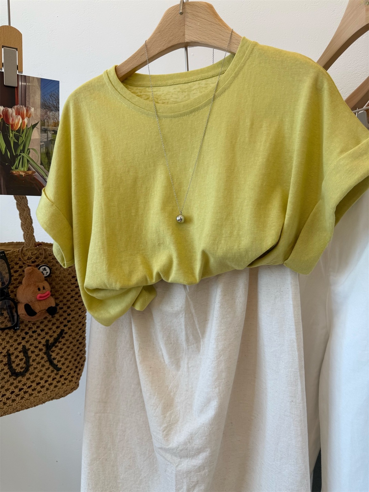 MUYANG recomendado! Camiseta de manga corta larga y manga corta con mangas enrollables y perezosas