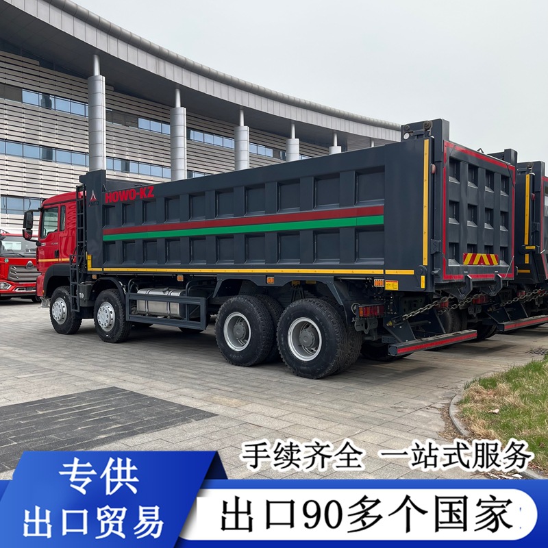 Cross-Border Export of Construction Dump Trucks, Delong Shaanqi 371 Horsepower Used Front-Four-Wheel-Drive Rear-Eight-Wheel-Drive Dump Truck