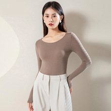 女款轻暖发热美体保暖内衣秋冬季百搭女士秋衣打底衫单衣上衣批发