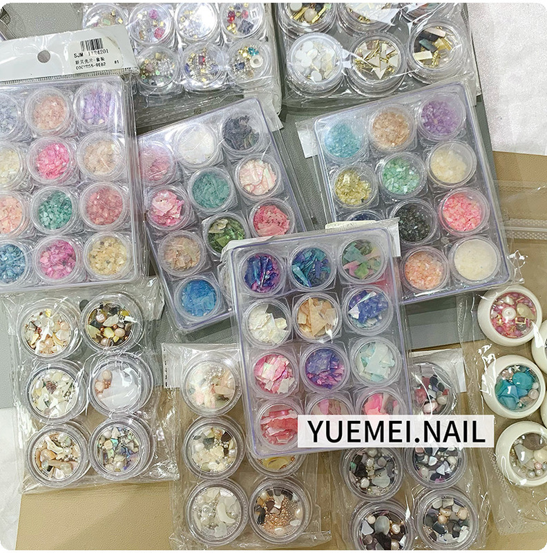 Mother-Of-Pearl Shell Nail Art Brooch Hairpin Lacquer Painting Decorative Crafts DIY Handmade Material Kit Boxed Set