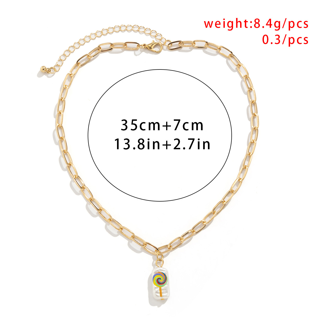 Creative Color Graffiti Shaped Imitation Pearl Cherry Smiley Color Chain Necklace display picture 15