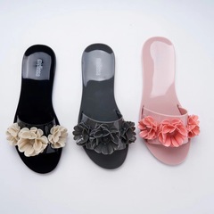 2024 Mei*Sha New Jelly Shoes melis*a Camellia One-Sole Outdoor Sandals Women Beach Shoes Floral