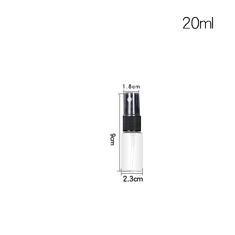 Regadera botella de plástico para mascotas sub-Botella perfume botella vacía niebla fina spray lateral botella de muestra transparente botella de spray