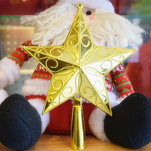 Best-selling Christmas tree star, iron wire five-pointed star, plastic five-pointed star, Christmas decorations, direct factory supply