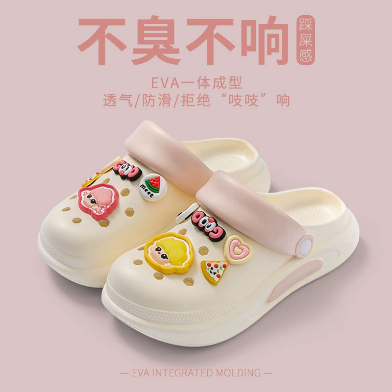 Толстоподошвенные сабо на высоком каблуке, дезодорирующие летние EVA женские мультяшные туфли для прогулок 2025, верхняя обувь, нескользящие мужские для рафтинга.