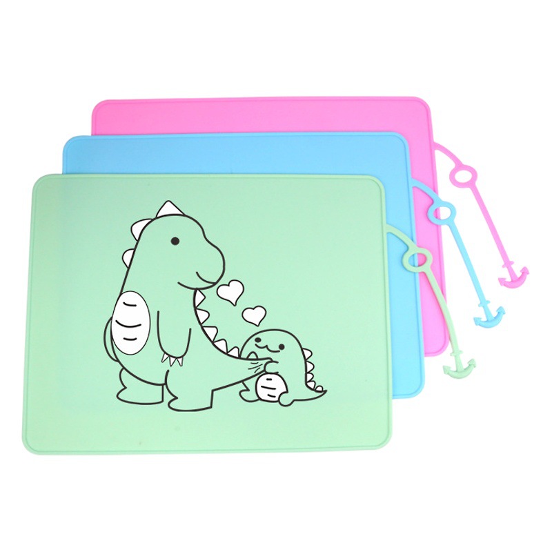 Silicona Placemat dibujos animados niños jardín de infantes estudiantes de primaria mesa plegable estera antideslizante impermeable a prueba de aceite estera de aislamiento