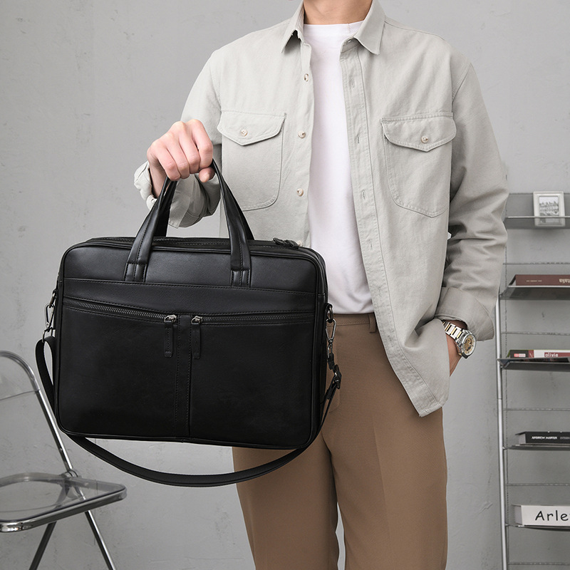 Fábrica al por mayor de los hombres maletín de negocios de cercanías simple de gran capacidad computadora crossbody multi-capa de viaje de negocios bolsa de archivo