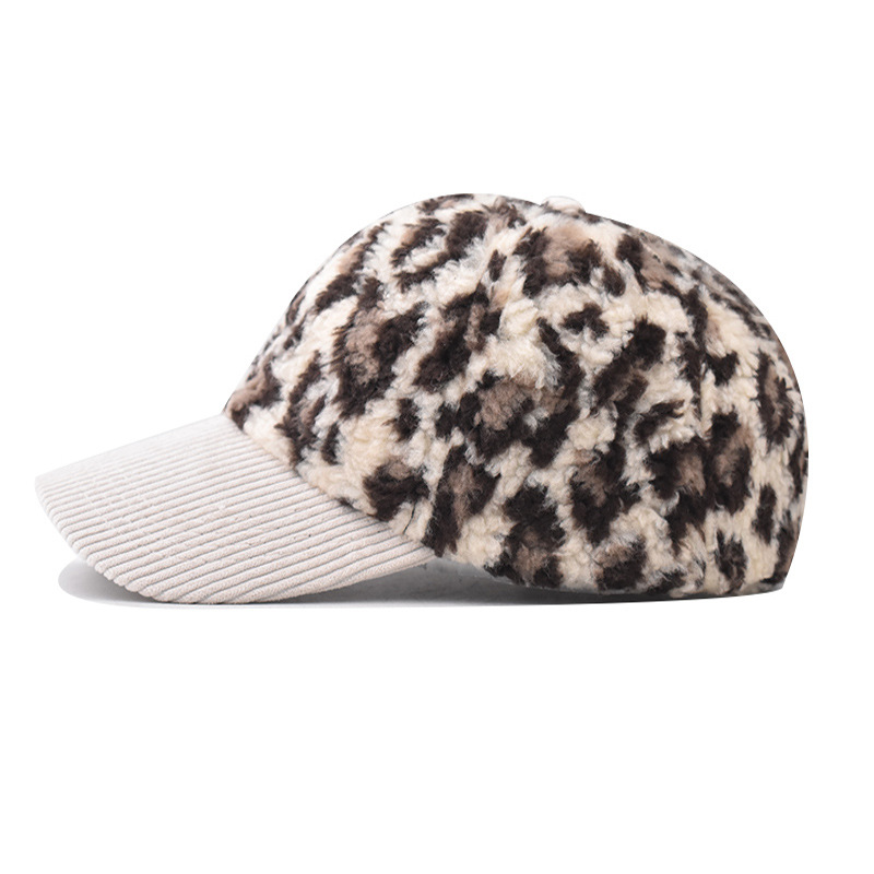 Cruzar la frontera nueva Polka Dot PANA leopardo gorra de béisbol al aire libre caliente de pana alcanzó la gorra al por mayor image 4
