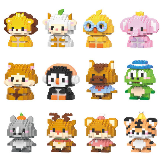 Cartoon Doll Microparticles Building Blocks Children's Desktop Ornaments Educational Assembled Toys Compatible with Lego Stall Wholesale