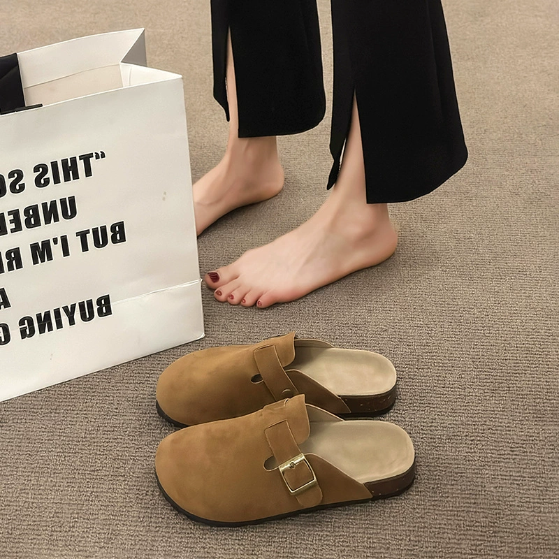 Женская обувь Birkenstock оптом, новые весенне-летние универсальные полутапочки Birkenstock на толстой подошве для верхней одежды, слипоны без шнуровки