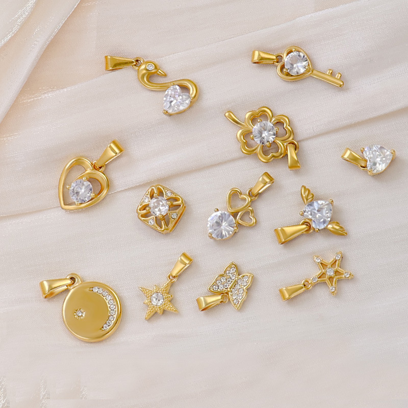 3g Weight Pendant Jewelry Making Type 13.3*20.7mm Jewelry Making Size Real Gold Plated Plating Material Zircon Inlay Material DIY Jewelry Accessories Classification 1 Piece Quantity 304 Stainless Steel Material Star, Heart Shape, Butterfly Pattern All Seasons Season Polished Finish IG Style Style Waterproof Non Tarnish, Inlay Craft 1 Piece 13.3*20.7mm 304 Stainless Steel Zircon Real Gold Plated Star Heart Shape Butterfly Polished Pendant DIY Jewelry Accessories 9