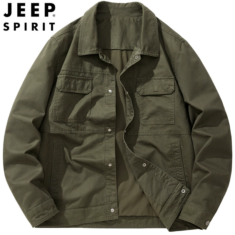 Осенняя куртка (JEEP SPIRIT), мягкая и комфортная, повседневная в стиле милитари, размеры M–4XL