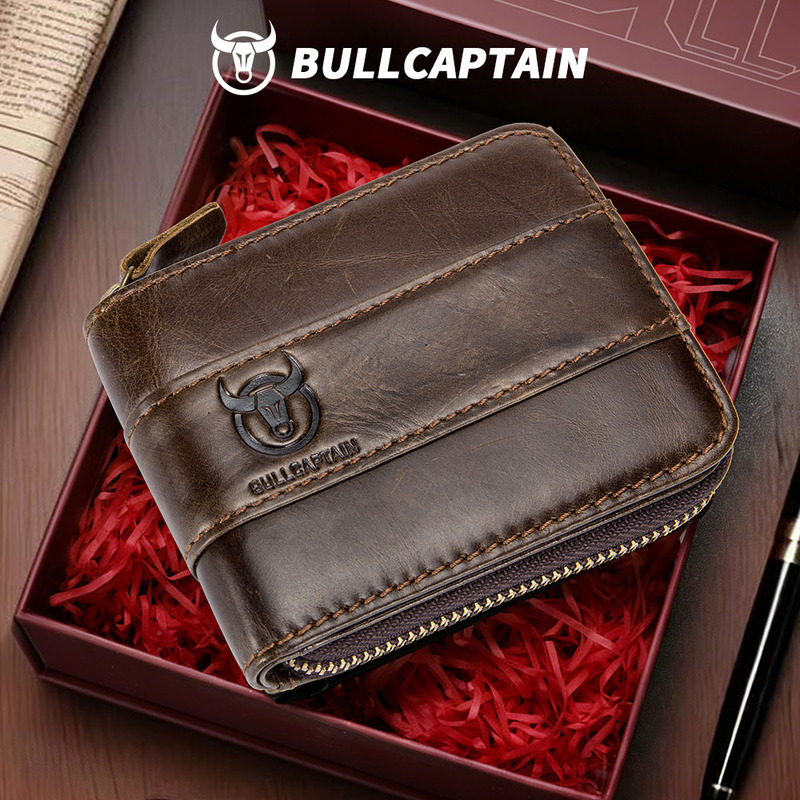 Captain Niu Genuine Leather Short Horizontal First-Layer Cowhide Wallet Casual Change Driver's License Multi-Function Card Slot Wallet Captain Niu Genuine Leather Short Horizontal First-Layer Cowhide Wallet Casual Change Driver's License Multi-Function Card Slot Wallet