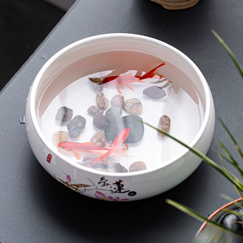 Большая керамическая чайная миска с крышкой, небольшая бытовая миска для воды, аксессуары для чайного сервиза для мытья ручек, очень большая посуда для чашки чая