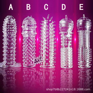 Sex Toys Transparent Sexy Wolf Tooth Sleeve Crystal Wolf Tooth Sleeve Adult Products Condoms