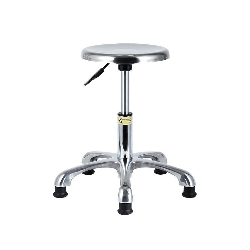 Silla de Trabajo Antiestática con Elevación de Acero Inoxidable, Ajustable y Giratoria, para Laboratorio y Taller