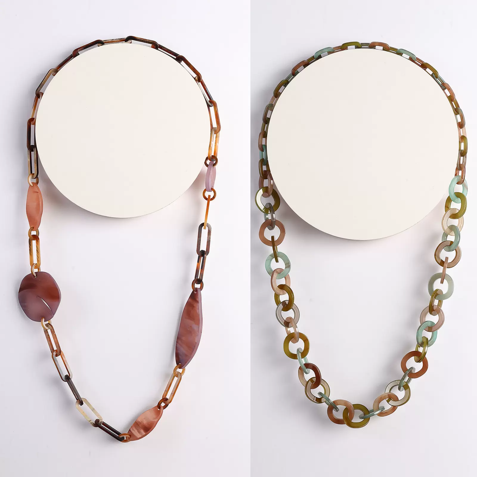 欧美夸张个性锁扣拼接项链 精美亚克力板材女毛衣链货源跨境批发