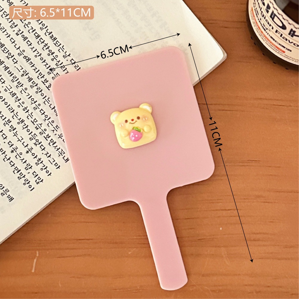 Nuevo espejo de maquillaje mini creativo espejo de oso lindo espejo de mango de corazón de niña de alto valor con espejo pequeño