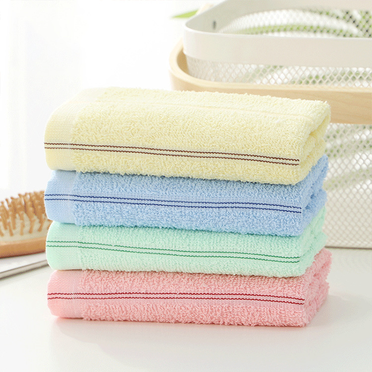 廠家批發跑量彩條毛巾弱捻棉質吸水擦手擦桌商超廣告勞保福利毛巾