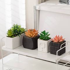 跨境仿真多肉花盆 個性幾何陶瓷多肉盆 創意辦公室桌面綠植小花盆