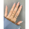 Brand small design universal zirconium, ring, Korean style, micro incrustation, 925 sample silver